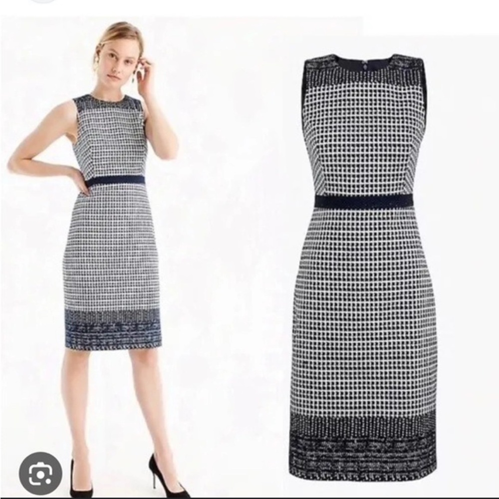 J Crew Navy Sleeveless Sheath Dress size 00